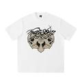 Heavyweight Vintage Washed Frayed Maison Halle Skull T-Shirt