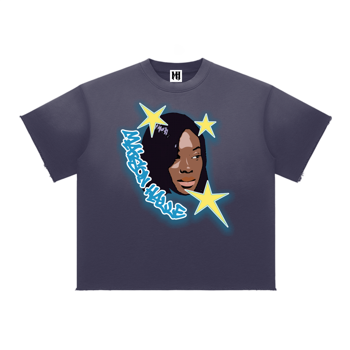 Sun Fade Raw Edge 3 Star T-Shirt