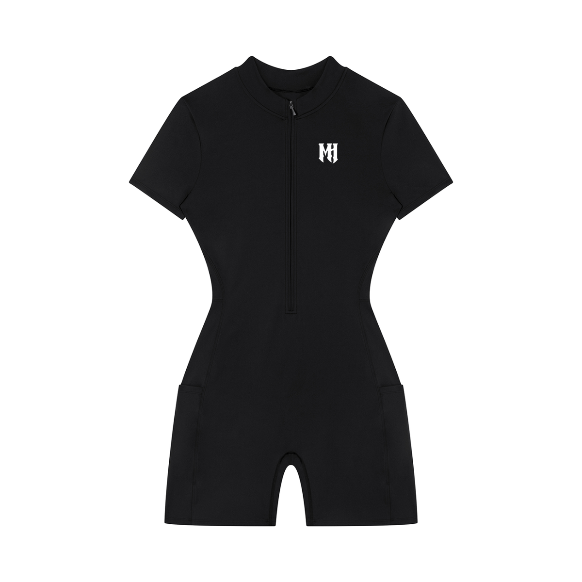 Women's Quarter-Zip Short Sleeve Romper